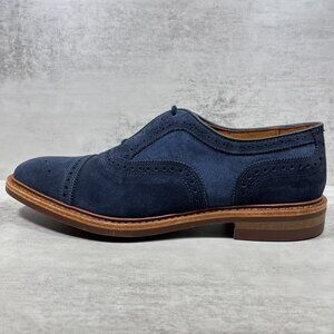 Allen Edmonds Strandmok Denim Suede Cap Toe Oxfords - Men's Size 10.5 D - Blue